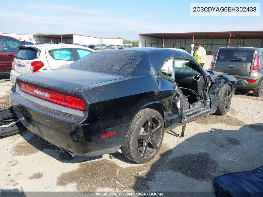 2014 Dodge Challenger Sxt VIN: 2C3CDYAG0EH302438 Lot: 40251001