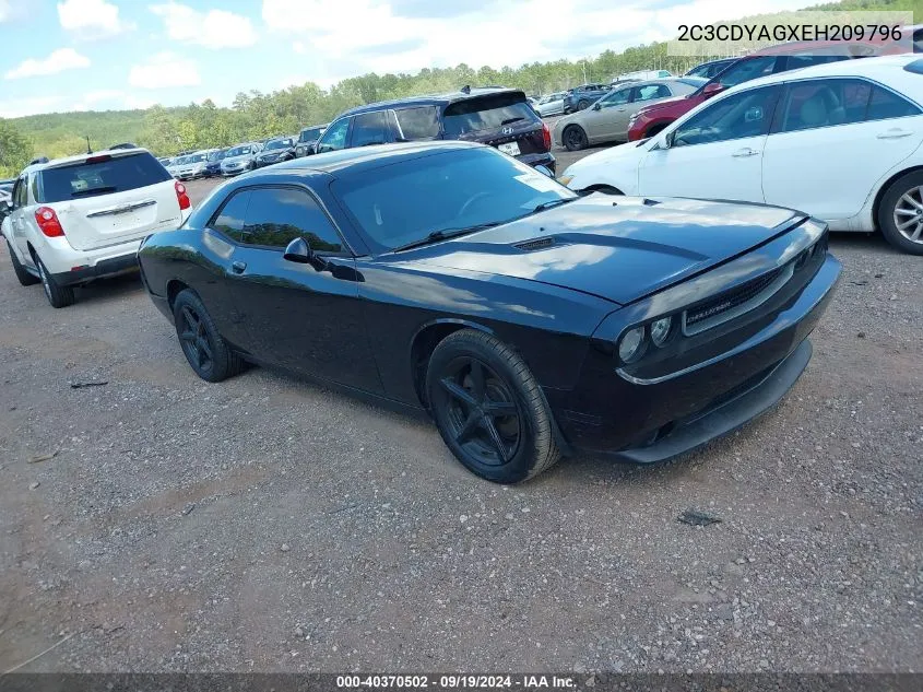 2014 Dodge Challenger Sxt VIN: 2C3CDYAGXEH209796 Lot: 40370502