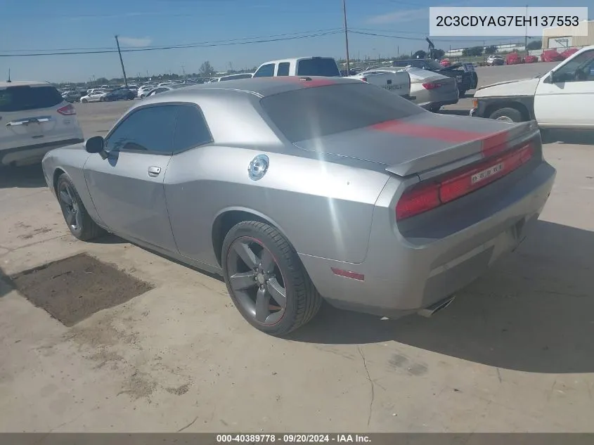 2014 Dodge Challenger Rallye Redline VIN: 2C3CDYAG7EH137553 Lot: 40389778