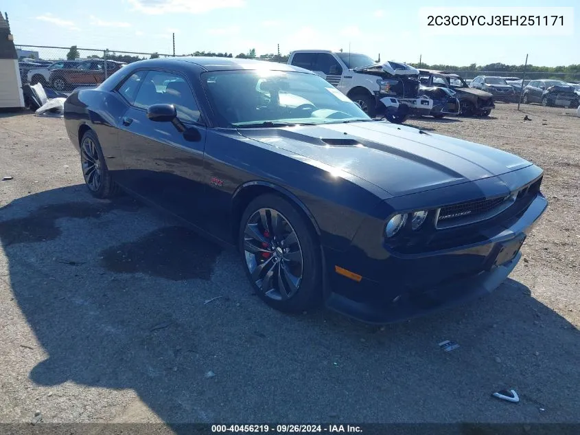 2014 Dodge Challenger Srt8 VIN: 2C3CDYCJ3EH251171 Lot: 40456219