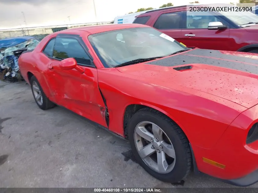 2014 Dodge Challenger Sxt VIN: 2C3CDYAGXEH126904 Lot: 40460108