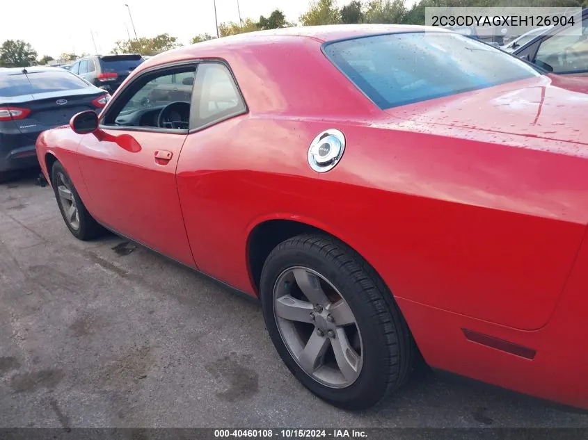 2014 Dodge Challenger Sxt VIN: 2C3CDYAGXEH126904 Lot: 40460108