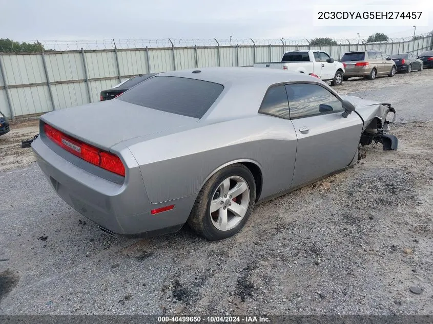 2014 Dodge Challenger Sxt VIN: 2C3CDYAG5EH274457 Lot: 40499650