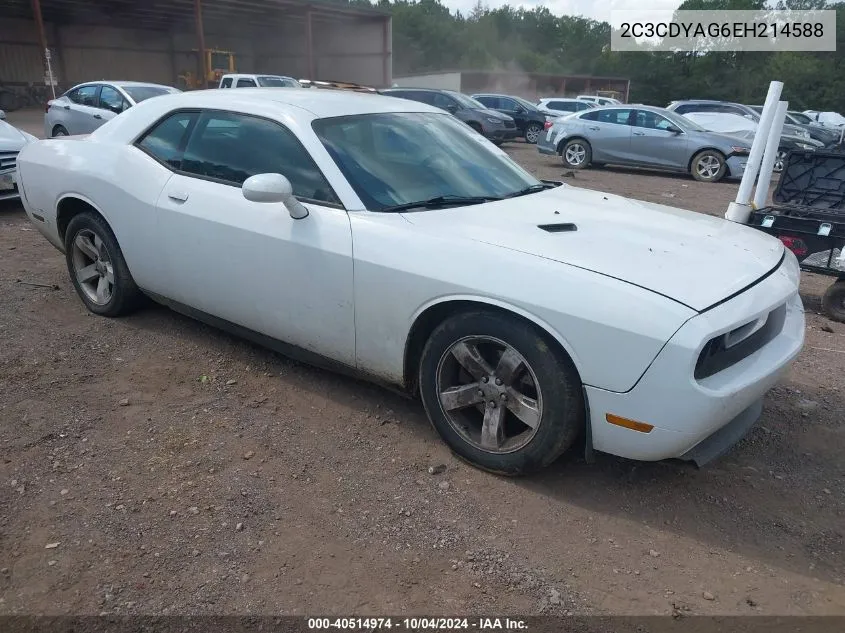 2014 Dodge Challenger Sxt VIN: 2C3CDYAG6EH214588 Lot: 40514974