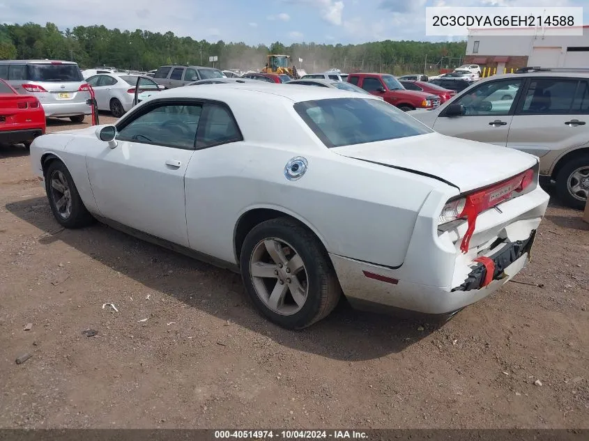 2014 Dodge Challenger Sxt VIN: 2C3CDYAG6EH214588 Lot: 40514974