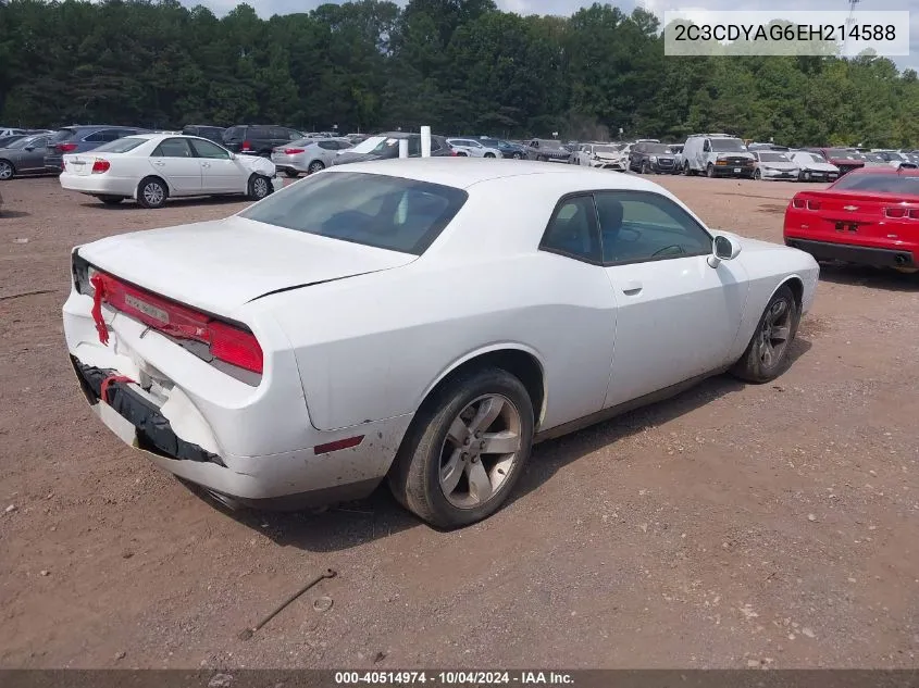 2014 Dodge Challenger Sxt VIN: 2C3CDYAG6EH214588 Lot: 40514974