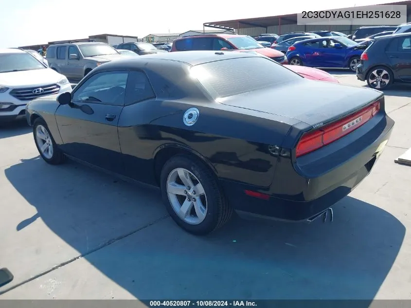 2014 Dodge Challenger Sxt VIN: 2C3CDYAG1EH251628 Lot: 40520807