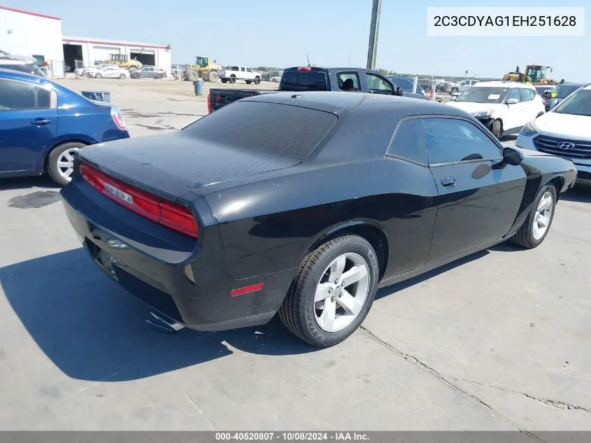 2014 Dodge Challenger Sxt VIN: 2C3CDYAG1EH251628 Lot: 40520807