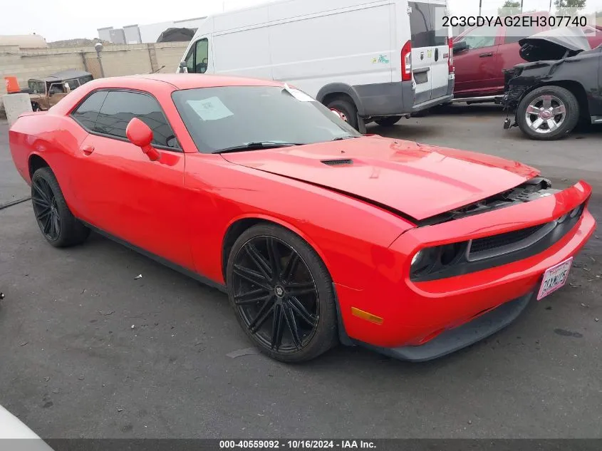 2C3CDYAG2EH307740 2014 Dodge Challenger Sxt