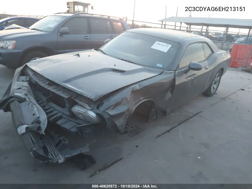 2C3CDYAG6EH213151 2014 Dodge Challenger Sxt