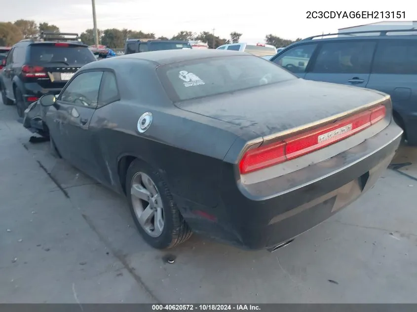 2014 Dodge Challenger Sxt VIN: 2C3CDYAG6EH213151 Lot: 40620572