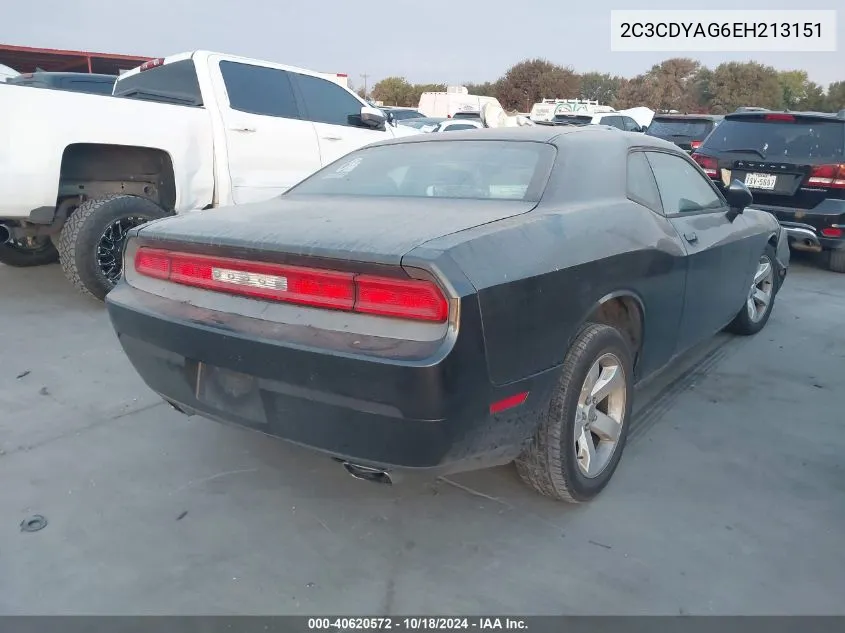 2C3CDYAG6EH213151 2014 Dodge Challenger Sxt