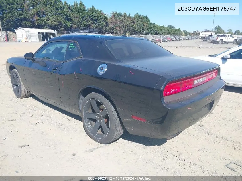 2C3CDYAG6EH176747 2014 Dodge Challenger Sxt