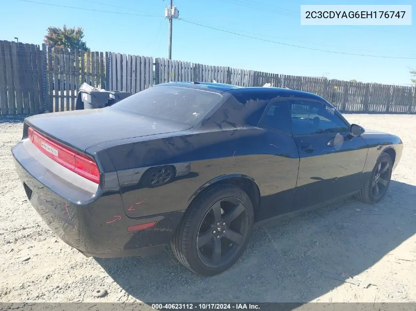 2C3CDYAG6EH176747 2014 Dodge Challenger Sxt