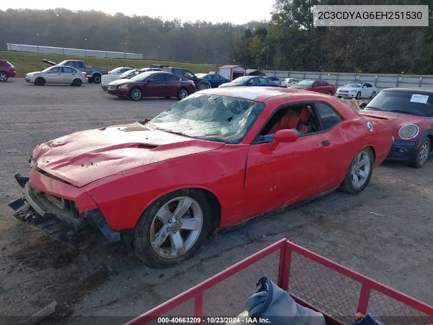 2C3CDYAG6EH251530 2014 Dodge Challenger Sxt