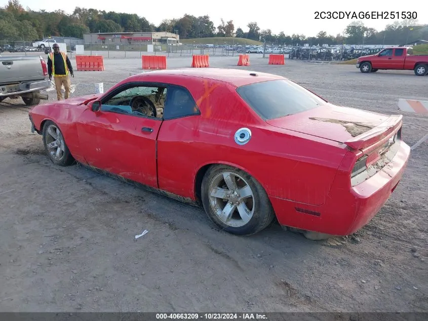 2014 Dodge Challenger Sxt VIN: 2C3CDYAG6EH251530 Lot: 40663209