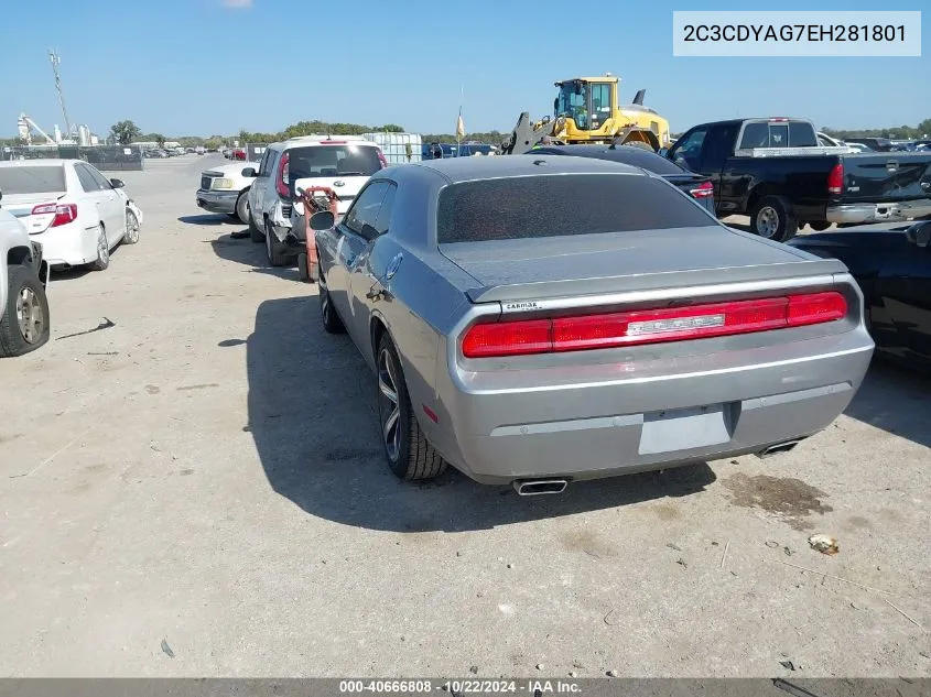 2014 Dodge Challenger Sxt 100Th Anniversary Appearance Group VIN: 2C3CDYAG7EH281801 Lot: 40666808