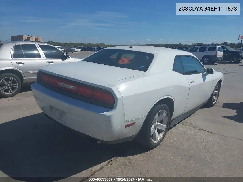 2C3CDYAG4EH111573 2014 Dodge Challenger Sxt