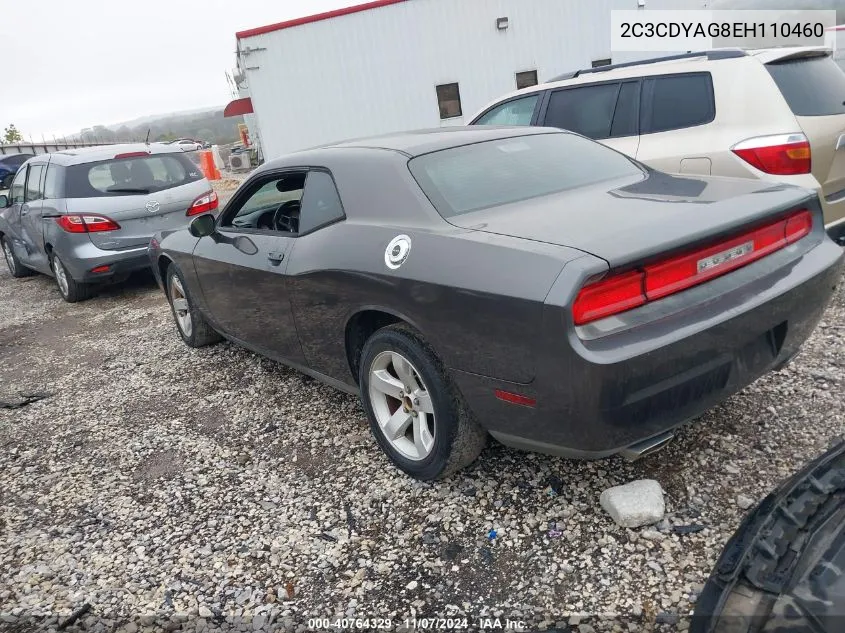 2014 Dodge Challenger Sxt VIN: 2C3CDYAG8EH110460 Lot: 40764329