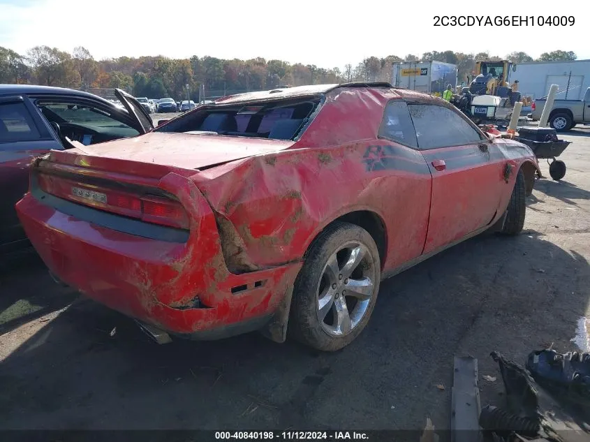 2014 Dodge Challenger Sxt Plus VIN: 2C3CDYAG6EH104009 Lot: 40840198