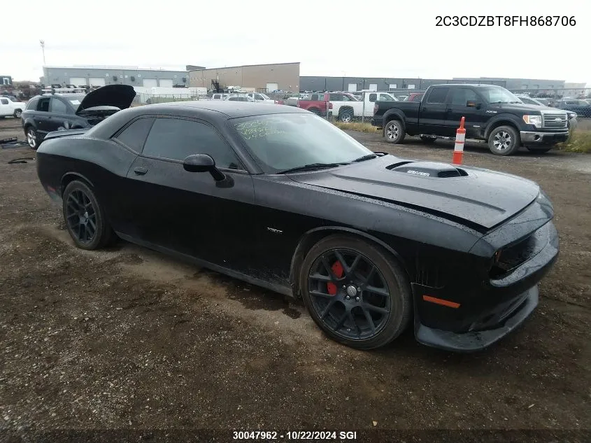 2015 Dodge Challenger Sxt Plus VIN: 2C3CDZBT8FH868706 Lot: 30047962