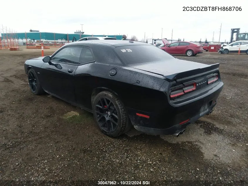 2C3CDZBT8FH868706 2015 Dodge Challenger Sxt Plus