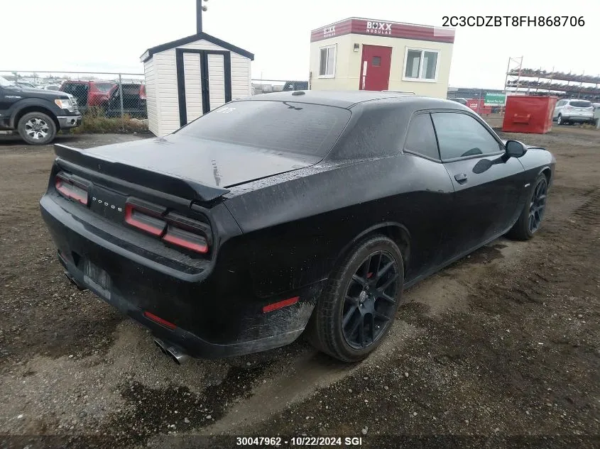 2C3CDZBT8FH868706 2015 Dodge Challenger Sxt Plus