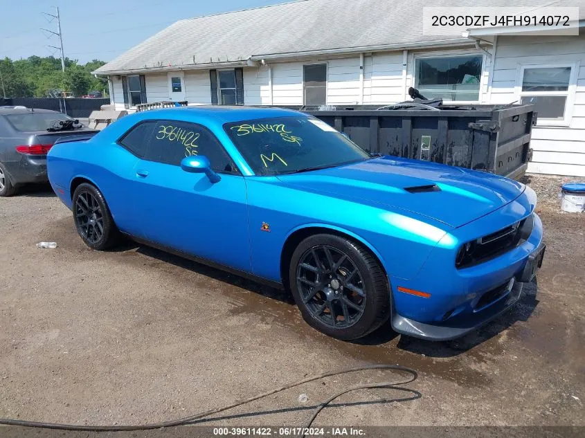 2015 Dodge Challenger R/T Scat Pack VIN: 2C3CDZFJ4FH914072 Lot: 39611422