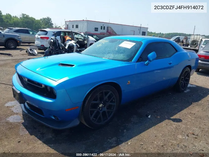 2015 Dodge Challenger R/T Scat Pack VIN: 2C3CDZFJ4FH914072 Lot: 39611422