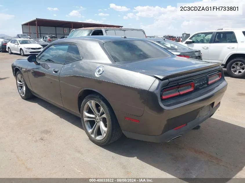 2015 Dodge Challenger Sxt VIN: 2C3CDZAG1FH733801 Lot: 40033522