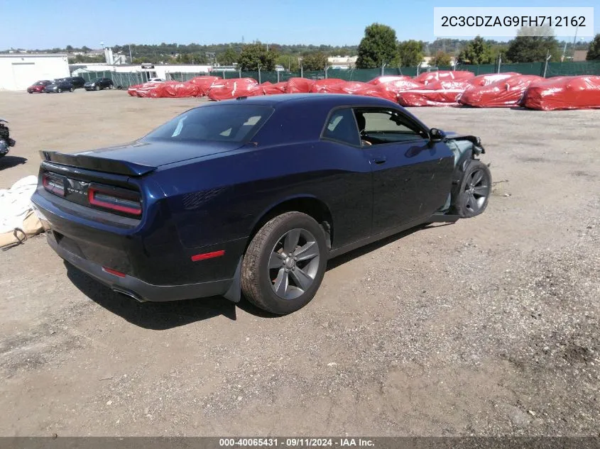 2015 Dodge Challenger Sxt VIN: 2C3CDZAG9FH712162 Lot: 40065431