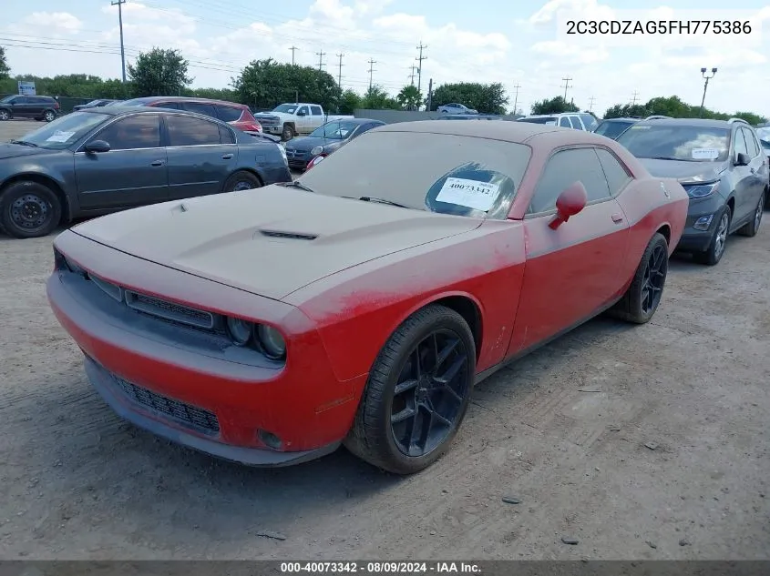 2015 Dodge Challenger Sxt VIN: 2C3CDZAG5FH775386 Lot: 40073342