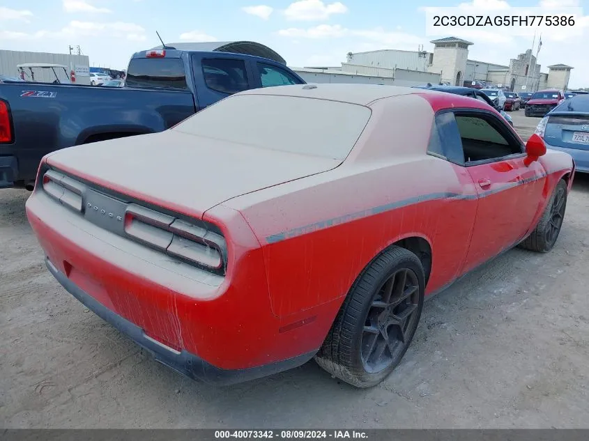 2015 Dodge Challenger Sxt VIN: 2C3CDZAG5FH775386 Lot: 40073342