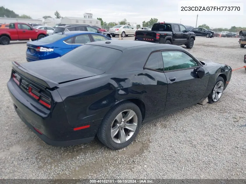 2C3CDZAG7FH773770 2015 Dodge Challenger Sxt