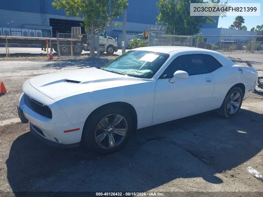 2015 Dodge Challenger Sxt VIN: 2C3CDZAG4FH821399 Lot: 40126432