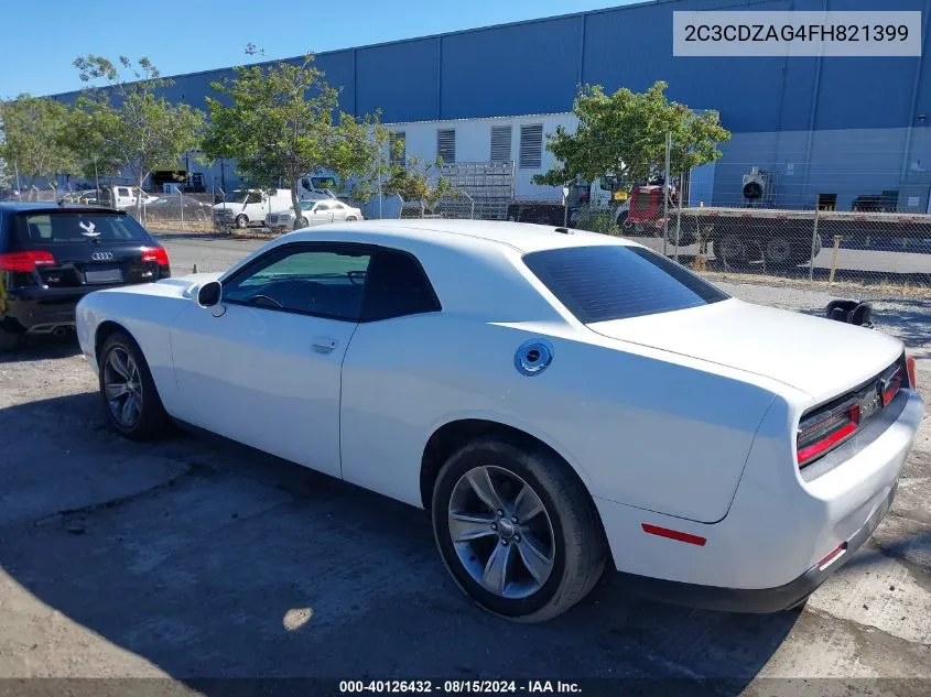 2015 Dodge Challenger Sxt VIN: 2C3CDZAG4FH821399 Lot: 40126432