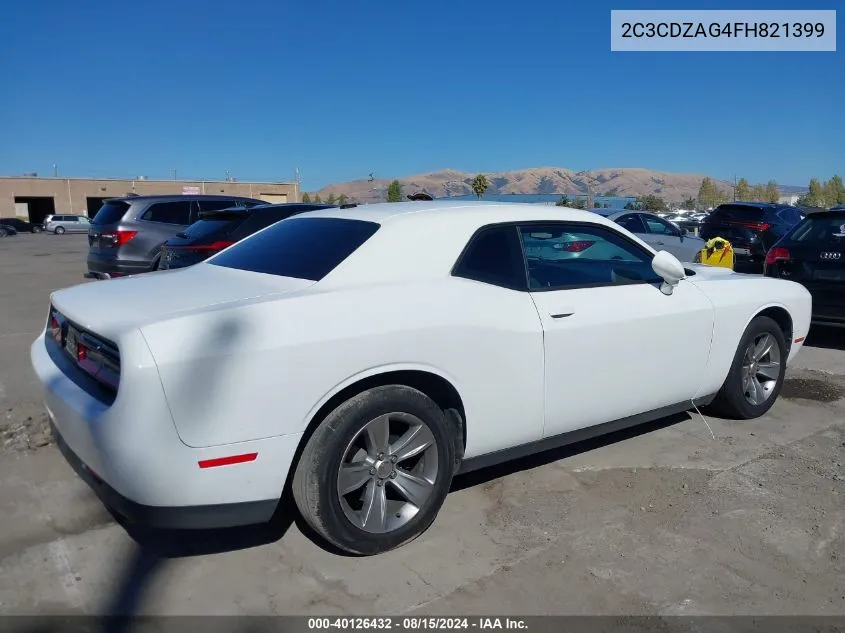 2015 Dodge Challenger Sxt VIN: 2C3CDZAG4FH821399 Lot: 40126432