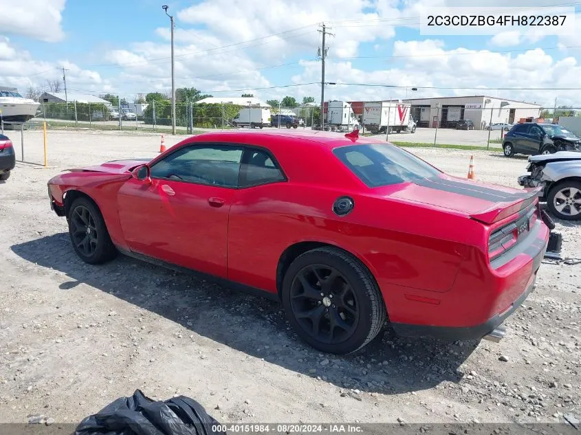 2C3CDZBG4FH822387 2015 Dodge Challenger Sxt Plus