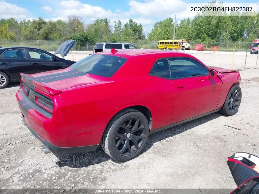 2015 Dodge Challenger Sxt Plus VIN: 2C3CDZBG4FH822387 Lot: 40151984