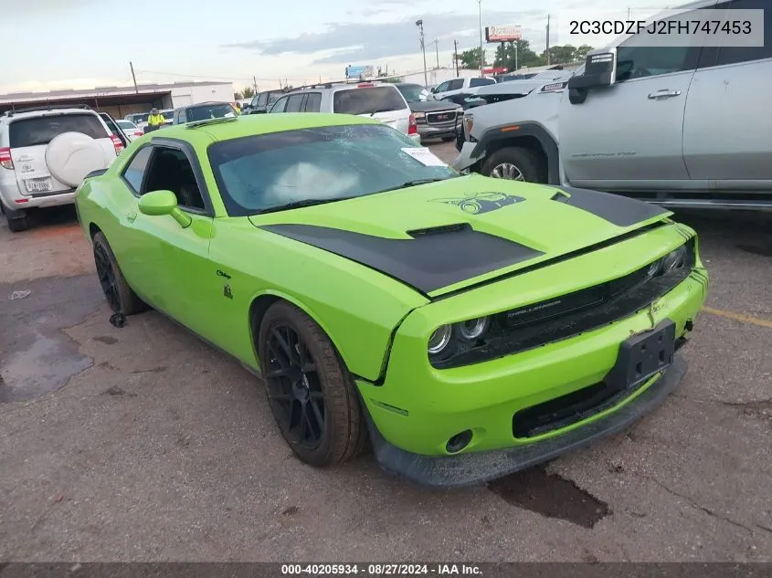 2015 Dodge Challenger R/T Scat Pack VIN: 2C3CDZFJ2FH747453 Lot: 40205934