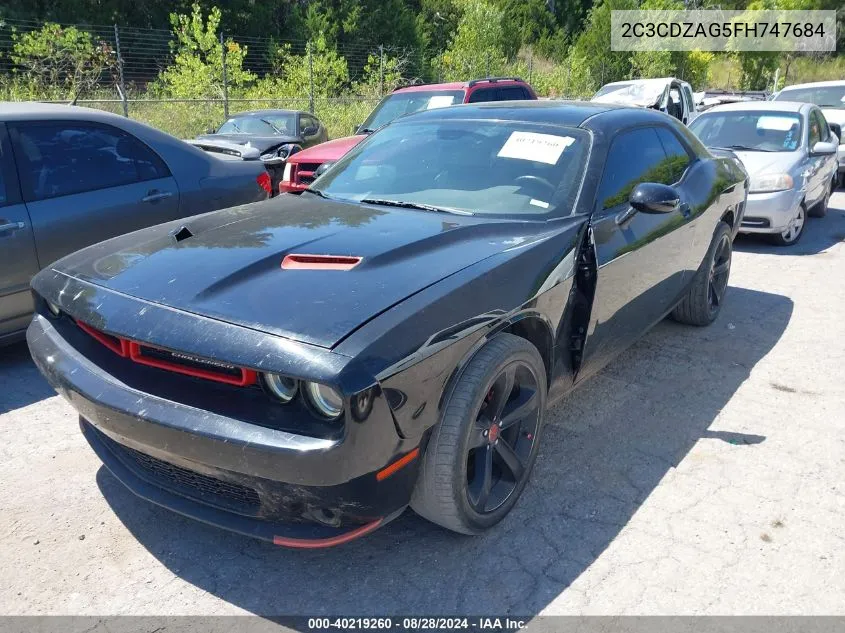 2015 Dodge Challenger Sxt VIN: 2C3CDZAG5FH747684 Lot: 40219260