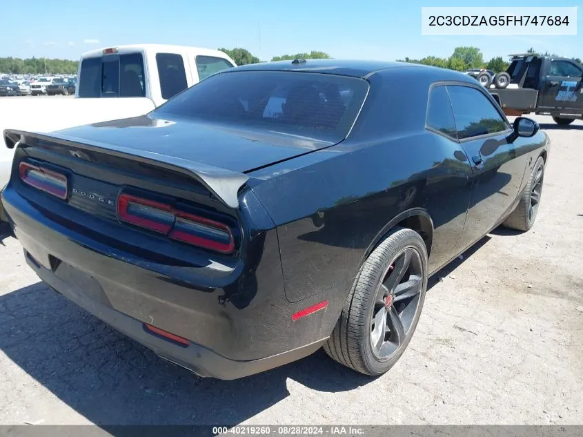 2015 Dodge Challenger Sxt VIN: 2C3CDZAG5FH747684 Lot: 40219260