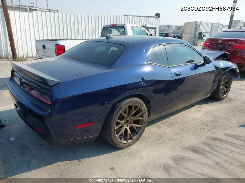 2015 Dodge Challenger Srt Hellcat VIN: 2C3CDZC92FH887934 Lot: 40276767