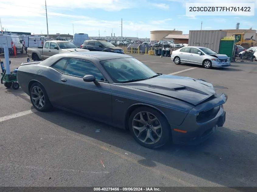 2C3CDZBT7FH761422 2015 Dodge Challenger R/T Plus