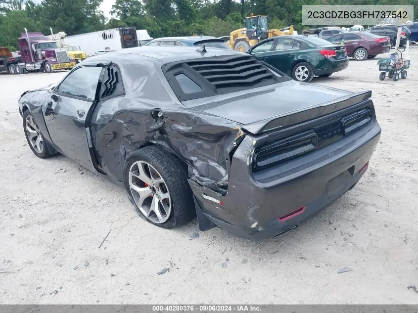 2015 Dodge Challenger Sxt Plus VIN: 2C3CDZBG3FH737542 Lot: 40280376