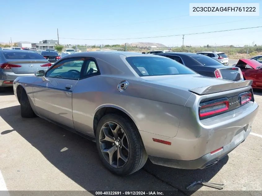 2015 Dodge Challenger Sxt VIN: 2C3CDZAG4FH761222 Lot: 40322691