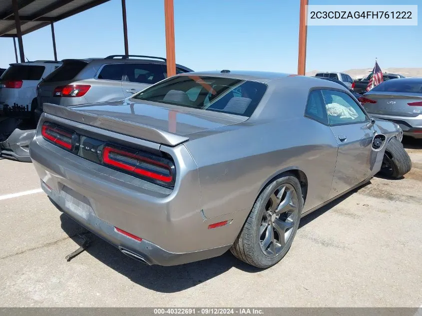 2015 Dodge Challenger Sxt VIN: 2C3CDZAG4FH761222 Lot: 40322691