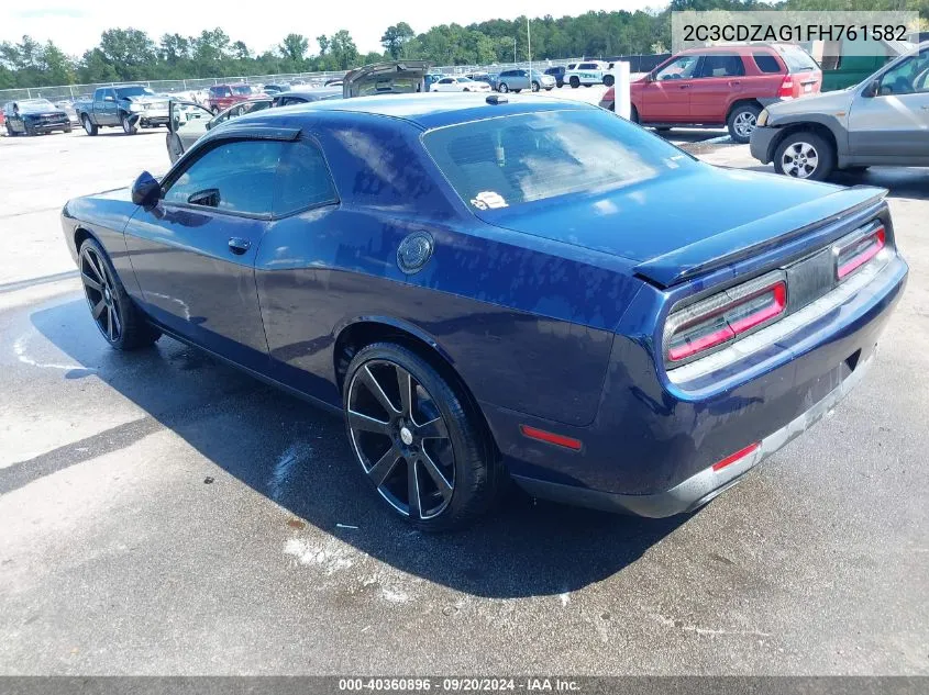 2015 Dodge Challenger Sxt VIN: 2C3CDZAG1FH761582 Lot: 40360896