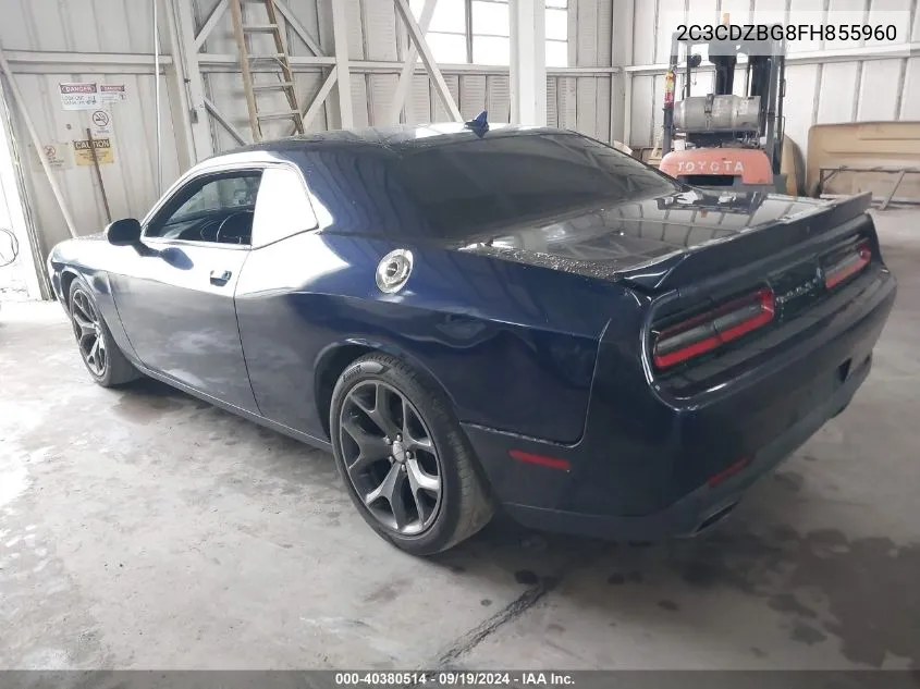 2015 Dodge Challenger Sxt Plus VIN: 2C3CDZBG8FH855960 Lot: 40380514