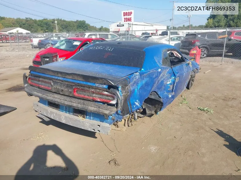 2015 Dodge Challenger R/T VIN: 2C3CDZAT4FH869353 Lot: 40382721